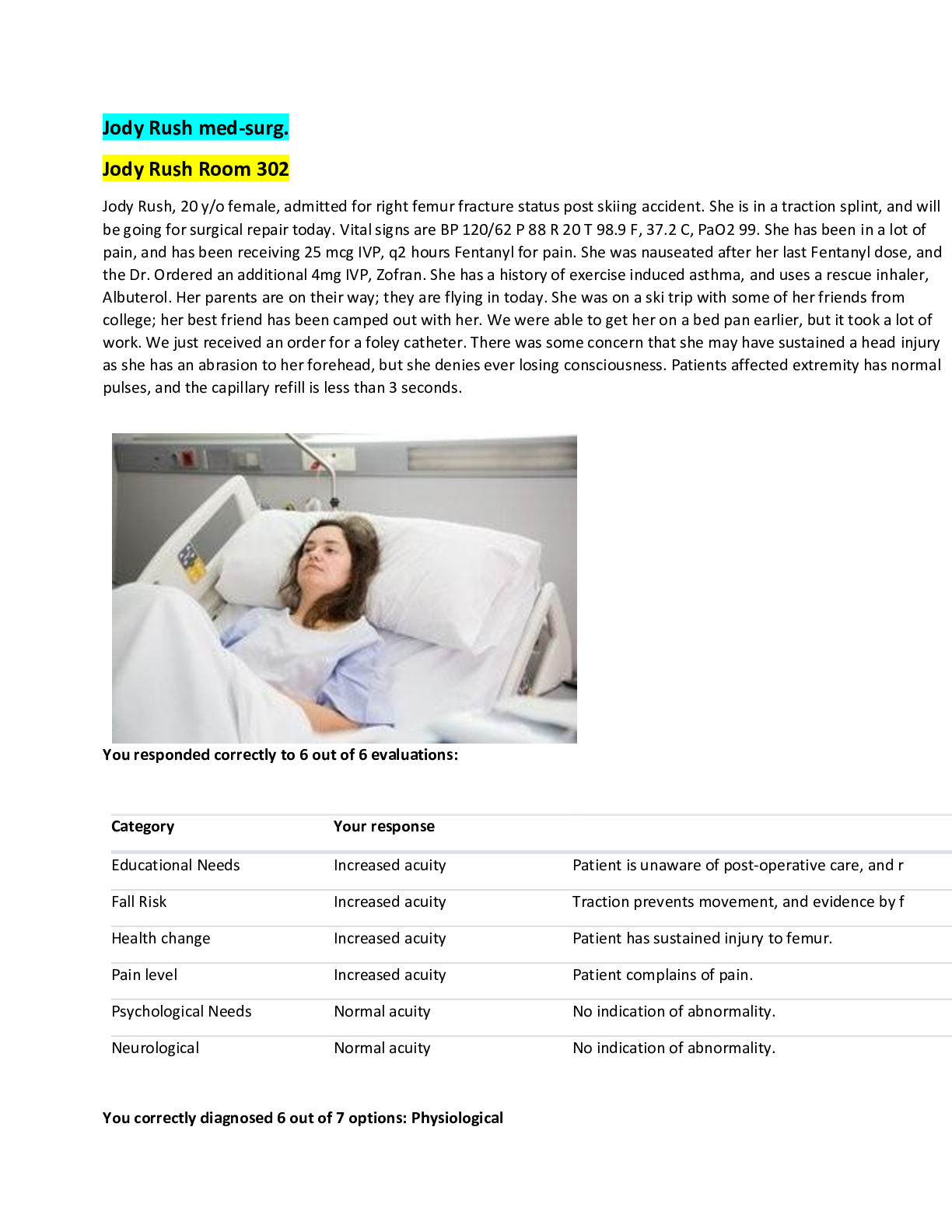 Preview image for *answered* Jody Rush med-surg. | Jody Rush Room 302  ✔_ Latest 2021